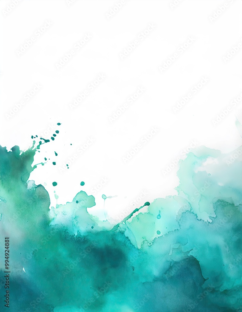 Canvas Prints abstract teal watercolor