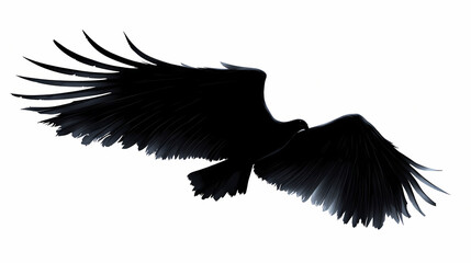 Black wing silhouette on white background digital ai illustration. Digital Illustration. Illustration