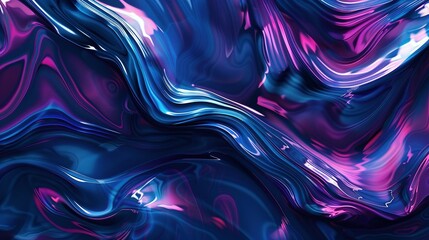 Obraz premium Abstract Blue and Purple Wave Illustration: Liquid Wave Design