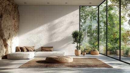 Modern Minimalist Living Room with Natural Light