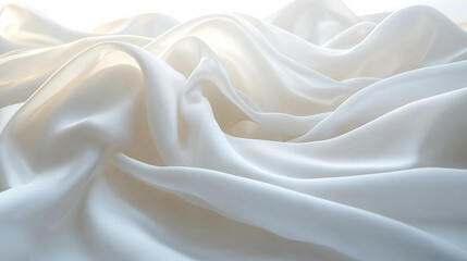 Fototapeta premium Purity in White, abstract flowing white fabric, representing the purity of the soul, with copy space, Yom Kippur