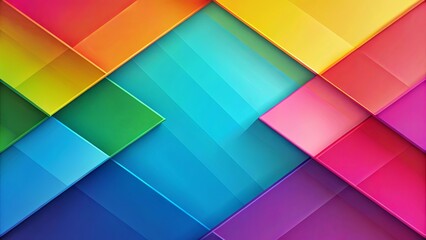 Abstract Geometric Pattern of Interlocking Colorful Shapes with a Gradient Blue Background