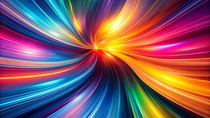 Obraz premium Abstract Swirling Light Trails in Vibrant Hues of Blue, Purple, Orange, and Yellow