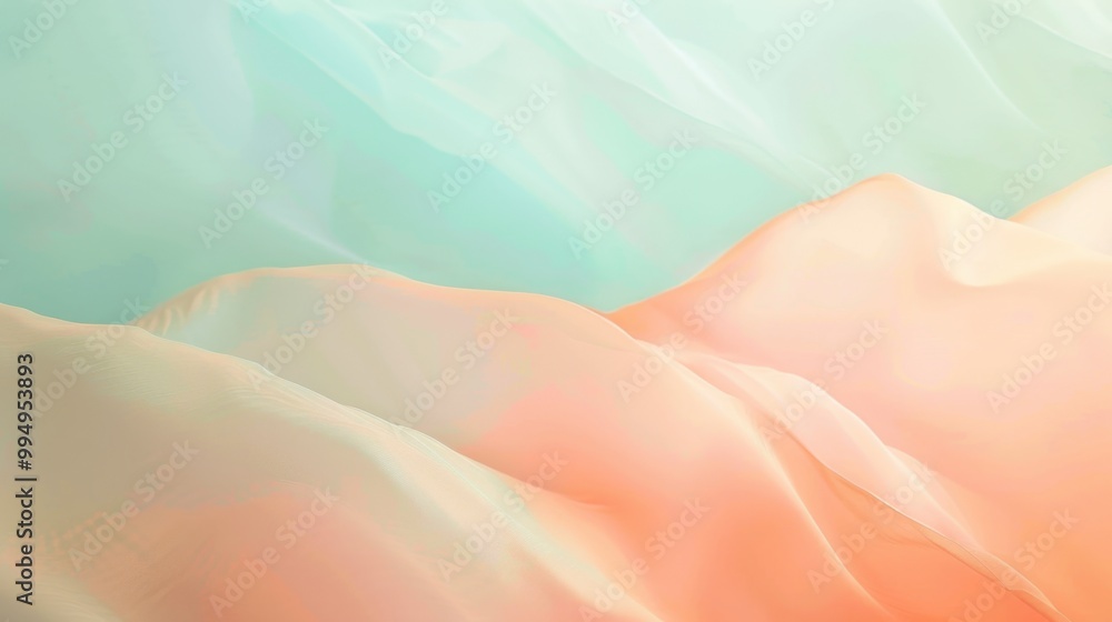 Poster light pastel gradient featuring pale mint and soft peach tones, perfect for creating a fresh and mod
