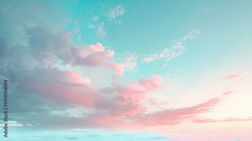 Poster light pastel gradient transitioning from pink to light blue, creating a calm and soothing visual eff