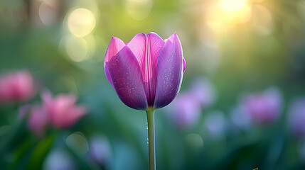 Purple Tulip in Soft Light - A Beautiful Flower Image