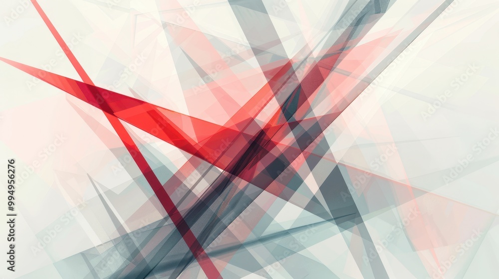 Poster minimalist geometric background with intersecting diagonal lines, forming dynamic shapes on a white 