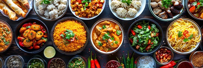 Global Cuisine Food Culture Capture sensory experience of multicultural food market where vendors offer tantalizing array of dishes around world enticing visitors their aromatic flavors vibrant colors