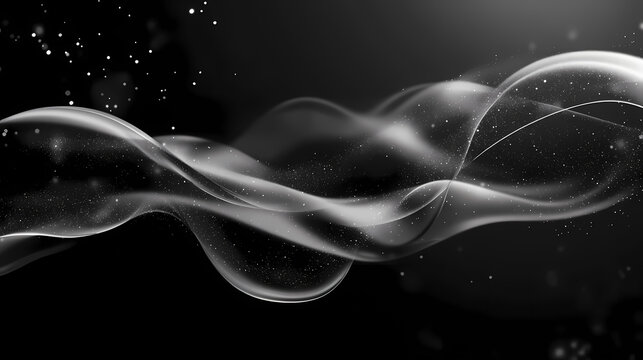 Onde gradienti suono magnetico sfumato astratto fumo sinuoso nero trasparente vettoriale elettronico pulsazione tridimensionale. Sfumato. Illustration