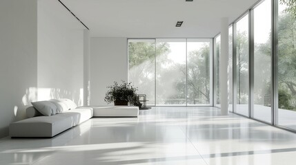 Modern white living space