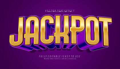 3d editable jackpot text effect title graphic style