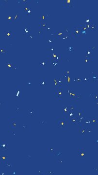 Confetti animation for vertical screen with fresh blue background. Perfect for surprises, sales, celebrations and other special events.