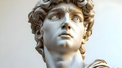 Marble Statue Face Close Up, Renaissance Art, Detailed Sculpture