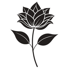 Minimalist flower line art Silhouette vector illustration