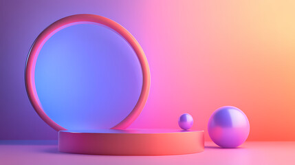 Obraz premium Sfondo 3d con cerchio colorato. Sfumato. Illustration