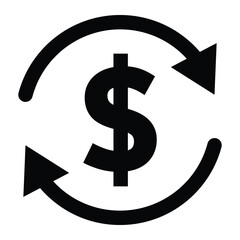 Dollar transfer vector icon. Money exchange symbol. Currency convert sign. Financial transaction.