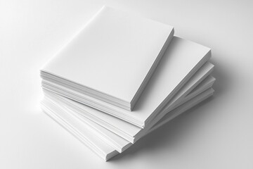 Blank A4 Stacked Paper Mockup isolated created with Generative AI