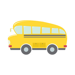 Vector School Bus Flat Design Illustration