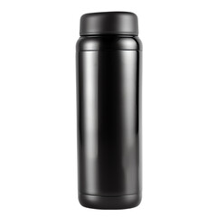 Sleek black thermos bottle insulated for hot and cold beverages, ideal for travel and daily use.