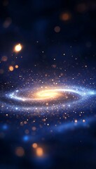 Obraz premium A stunning galaxy swirl with bright stars and cosmic dust, creating a mesmerizing view of the universe's beauty and mystery.