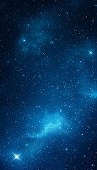 Fototapeta premium Stunning deep space background featuring bright stars and a vibrant blue nebula, ideal for cosmic and astronomical themes.
