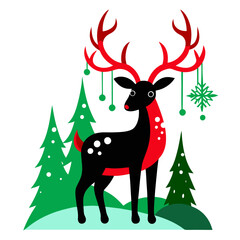 a-reindeer in a winter wonderland with icicles