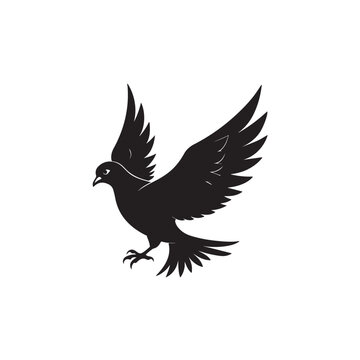 recommend clip art: Black silhouette of pigeon