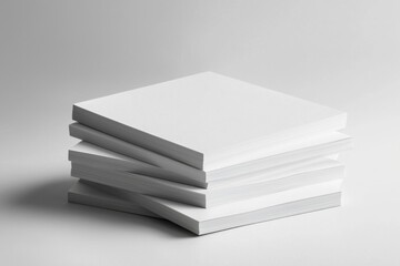Blank A4 Stacked Paper Mockup isolated created with Generative AI