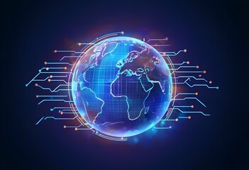 Global network connectivity showing the globe