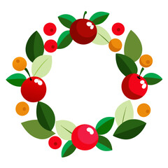 christmas wreath with holly berries