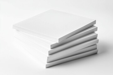 Blank A4 Stacked Paper Mockup isolated created with Generative AI