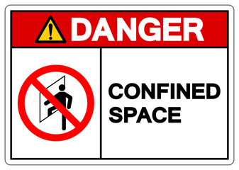 Danger Confined Space Symbol Sign ,Vector Illustration, Isolate On White Background Label. EPS10