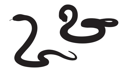 Naklejka premium シンプルなヘビのシルエット（巳年の年賀状素材）