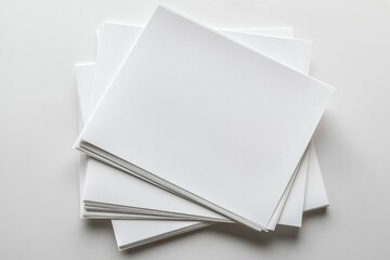 Blank A4 Stacked Paper Mockup isolated created with Generative AI