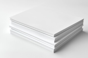 Blank A4 Stacked Paper Mockup isolated created with Generative AI