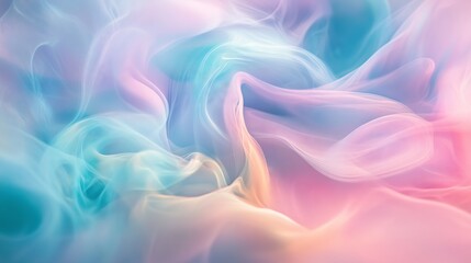 Fototapeta premium Colorful smoke swirls in a dreamlike scene, evoking tranquility and inviting immersion in beauty.