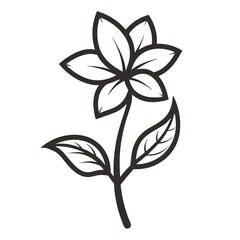 Plant blossom flower leaf Silhouette line art vector illustration