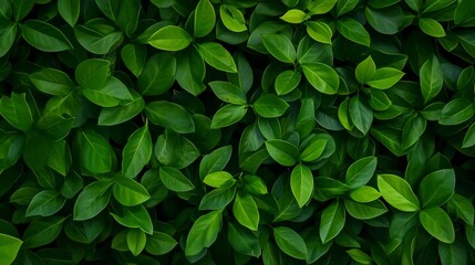 A vibrant background of lush green leaves, perfect for nature-inspired projects, showcasing growth, freshness, and tranquility.