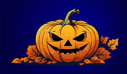 Halloween Scary Pumpkin, Vector File