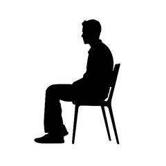 Casual Man Seated in Chair Silhouette – Design Ready Vector