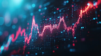 Digital abstract graph with vivid colors depicting data trends and analytics.