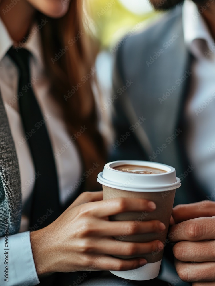 Canvas Prints Couple Sharing a Cup of Coffee