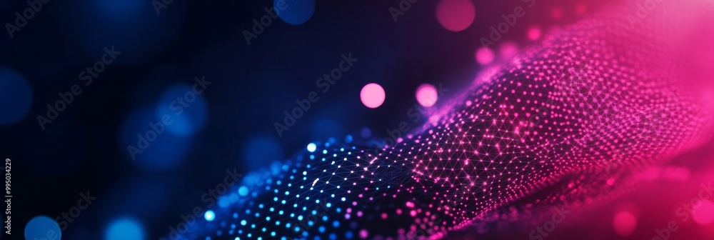 Aufkleber abstract tech network connection dots background, representing digital technology, communication, da