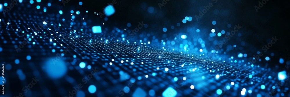 Poster abstract tech network connection dots: digital technology, representing data, communication, innovat