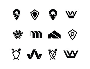 Branding icon set. Containing marketing, product, brand value, design, logo, brand development, social media, advertising and loyal customers icons. Solid icon