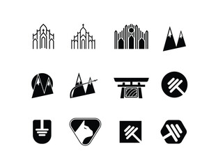 Branding icon set. Containing marketing, product, brand value, design, logo, brand development, social media, advertising and loyal customers icons. Solid icon