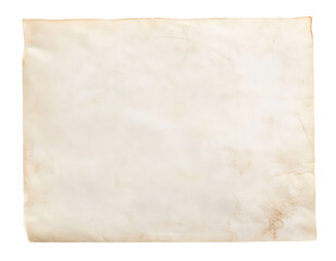 Old paper sheet isolated on transparent background