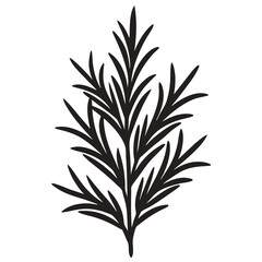 Rosemary icon Silhouette line art vector illustration
