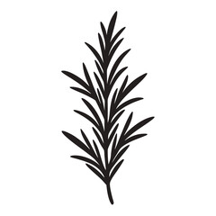 Fototapeta premium Rosemary icon Silhouette line art vector illustration 