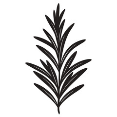 Rosemary icon Silhouette line art vector illustration
